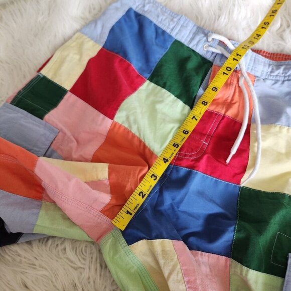 Cremieux Men's Medium Colorblock Patchwork Board Shorts Cargo Pockets Swimwear - Picture 9 of 13